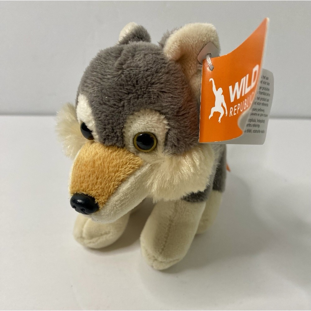 Wild Republic Wolf Dog Husky Plush 6" Stuffed Animal K&m International Recycled